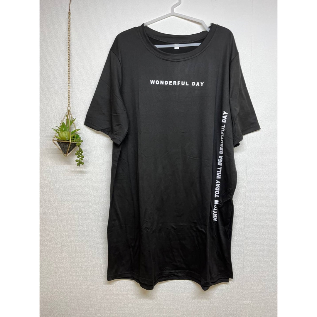 レディース　Tシャツ オーバーサイズ　2XL ブラック　カジュアル レディースのトップス(Tシャツ(半袖/袖なし))の商品写真