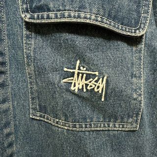 STUSSY - 【人気Lサイズ】ステューシー☆刺繍ロゴ デニム カバーオール