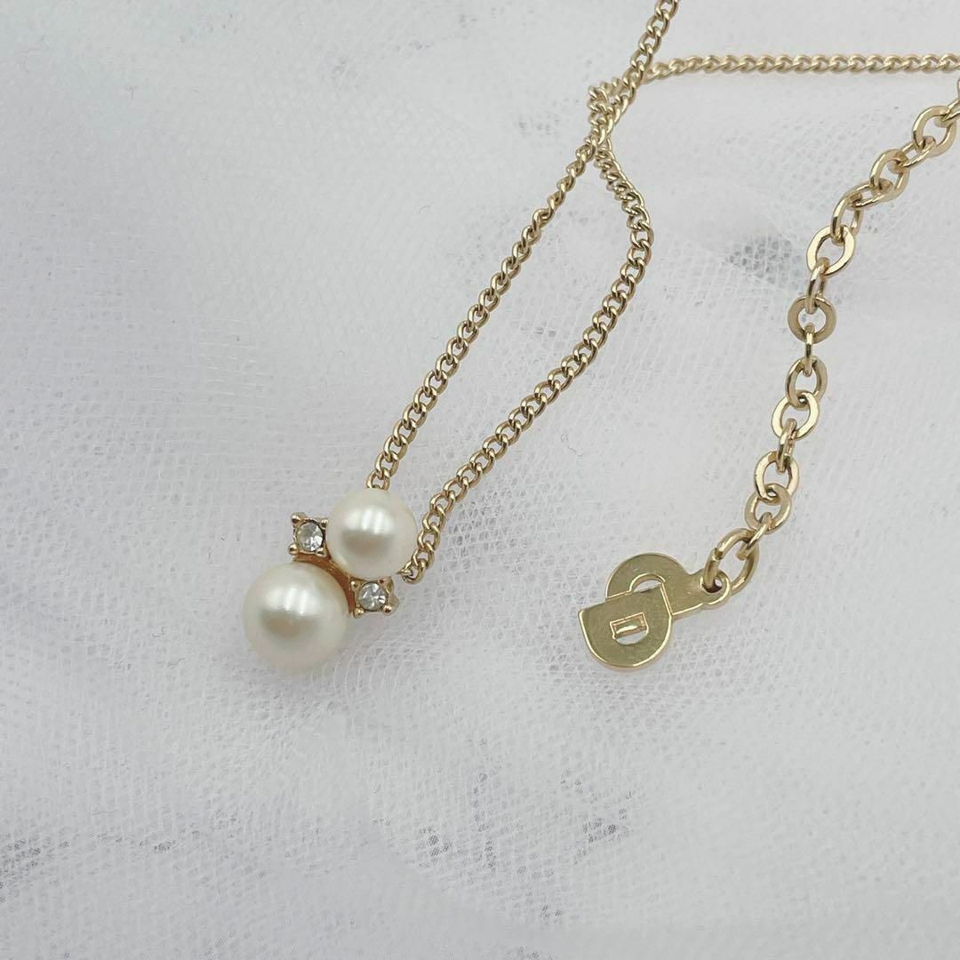 ✨美品✨ Dior パール ラインストーン ネックレス ヴィンテージ ゴールド-