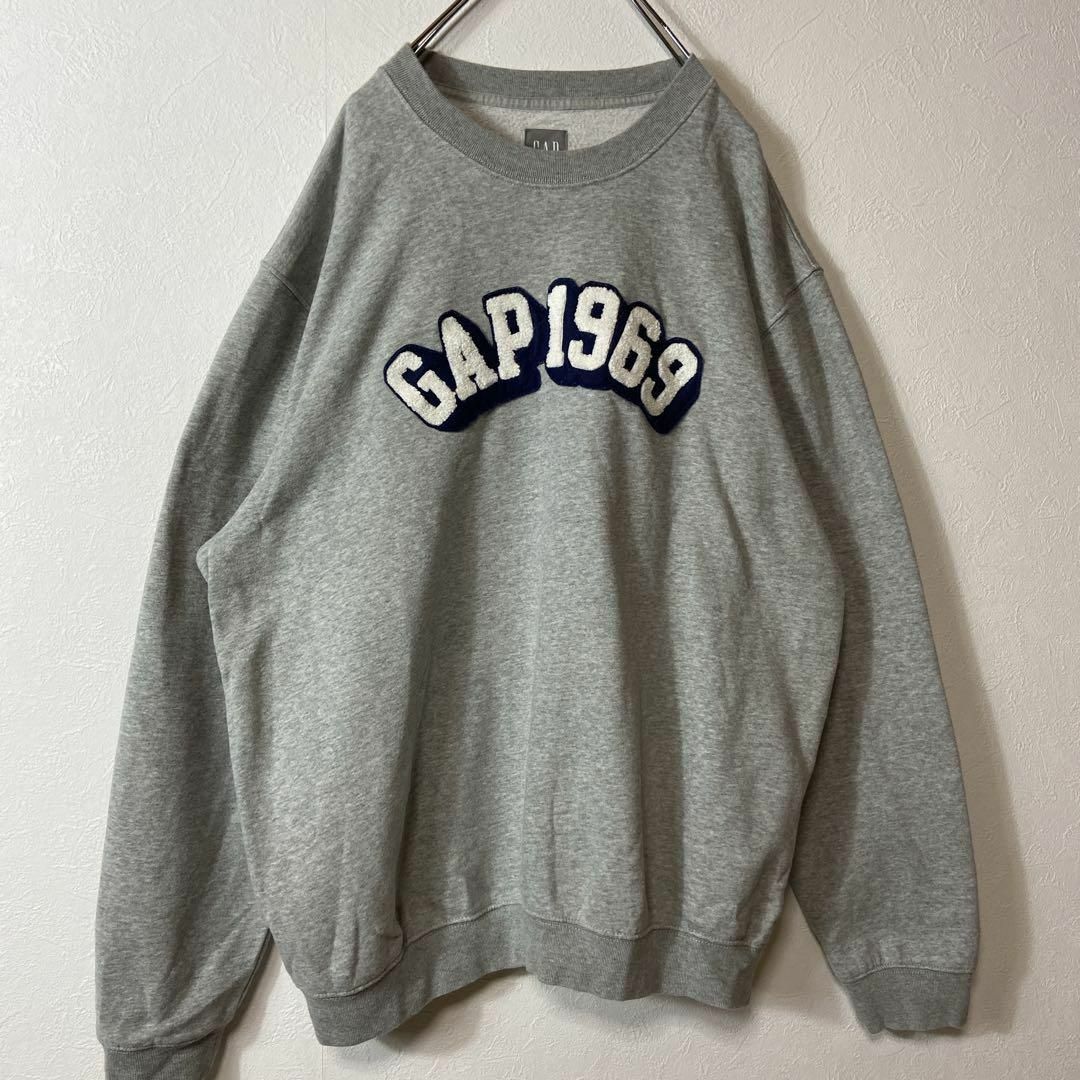 ビッグパイル刺繍ロゴ◎】GAP霜降りグレースウェット長袖 でかろごL