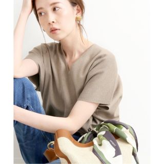 イエナ(IENA)のIENA 3/60 cotton Ｖネックニュアンスプルオーバー(カットソー(半袖/袖なし))