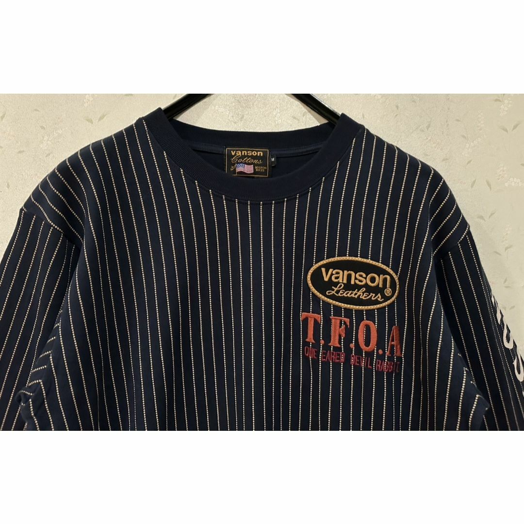 VANSON(バンソン)の＊VANSON×デスラビット バイク 刺繍 ウォバッシュ 長袖 Tシャツ M メンズのトップス(Tシャツ/カットソー(七分/長袖))の商品写真