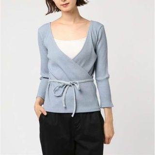 デミルクスビームス(Demi-Luxe BEAMS)の2Way カシュクール 7分袖 プルオーバー【 BLUE GREY 】(カットソー(長袖/七分))