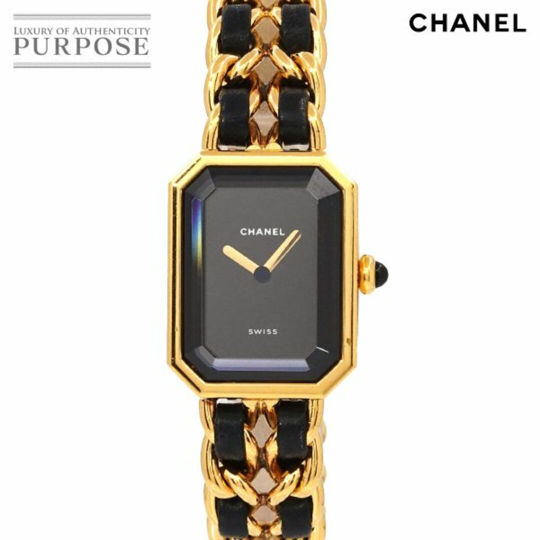 シャネル CHANEL プルミエール Lサイズ H0001 ヴィンテージ レディース 腕時計 ブラック 文字盤 ゴールド ウォッチ Premiere VLP 90197006