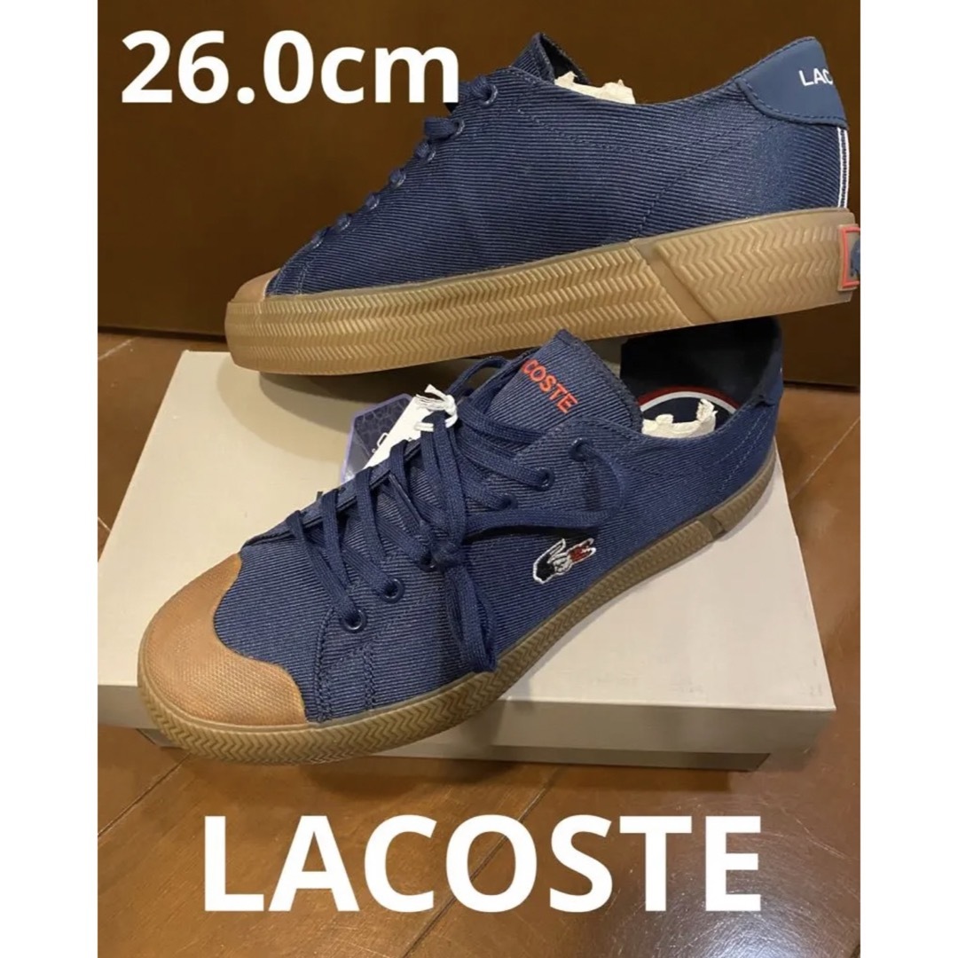 【新品未使用】ラコステ LACOSTE ネイビー スニーカー 26.0cm