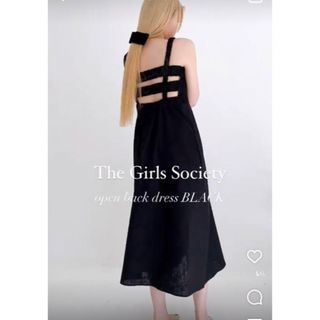 リルリリー(lilLilly)のopen back dress BLACK thegirlssociety(ロングワンピース/マキシワンピース)