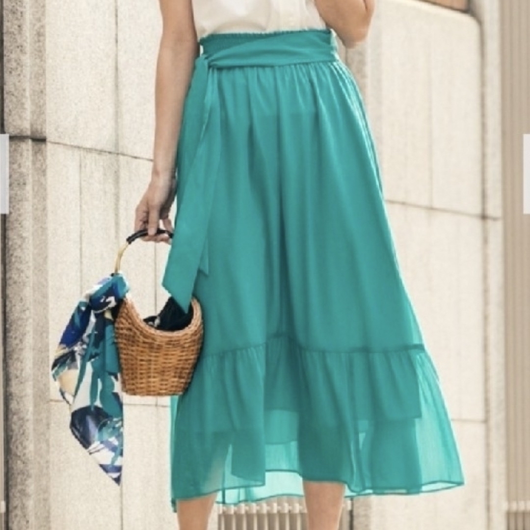 VIAGGIO BLU(ビアッジョブルー)のビアッジョブルー　ティアードフレアスカート レディースのスカート(ロングスカート)の商品写真