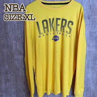 NBA ロサンゼルス・レイカーズ　ロンT ゲームシャツ　イエロー　XL(Tシャツ/カットソー(七分/長袖))