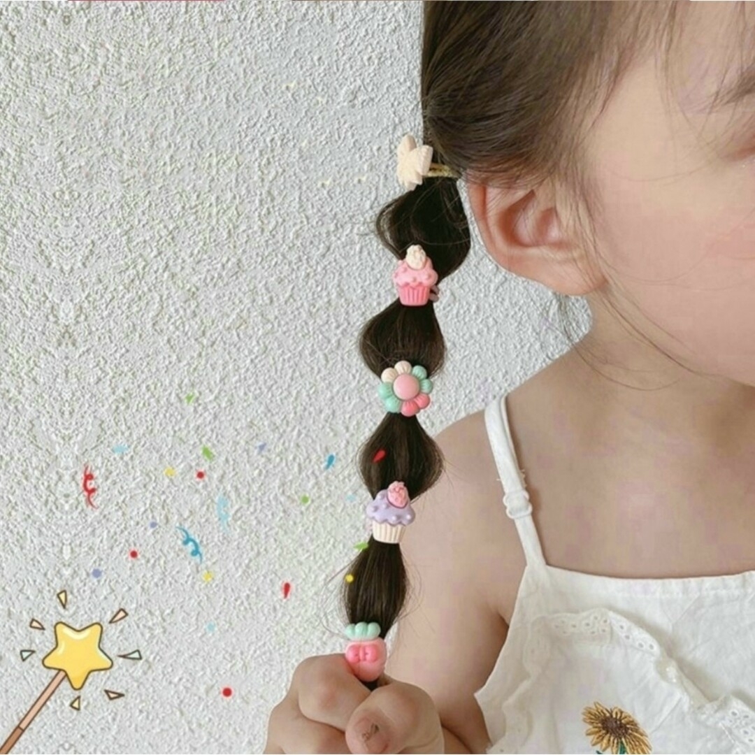 ヘアゴム　ベビー　キッズ　リボン　赤ちゃんヘアゴム　0歳　1歳　2歳　3歳 4歳 キッズ/ベビー/マタニティのこども用ファッション小物(その他)の商品写真