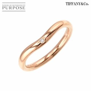 ティファニー(Tiffany & Co.)のティファニー TIFFANY&Co. カーブド バンド 5号 リング ダイヤ 1P K18 PG ピンクゴールド 750 指輪 VLP 90194055(リング(指輪))