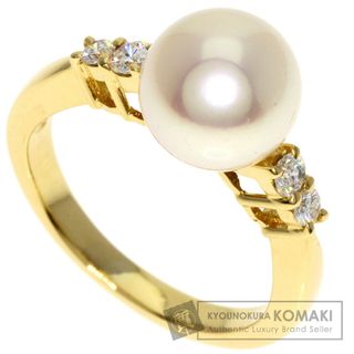 ミキモト(MIKIMOTO)のMIKIMOTO アコヤパール 真珠 ダイヤモンド リング・指輪 K18YG レディース(リング(指輪))