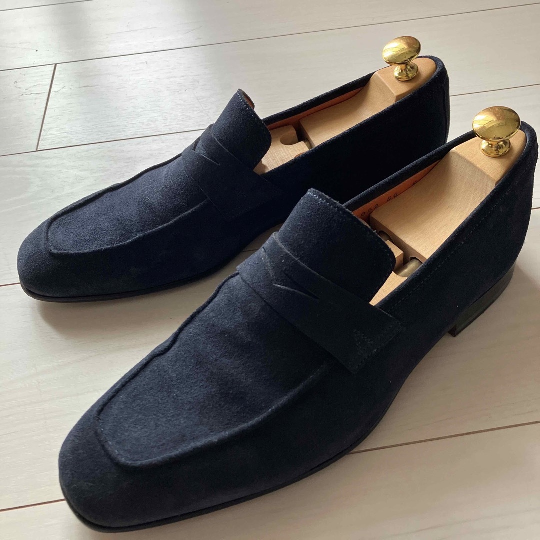 Santoni(サントーニ)のサントーニ　ローファー　スエード　ネイビー　サイズ51/2 メンズの靴/シューズ(ドレス/ビジネス)の商品写真