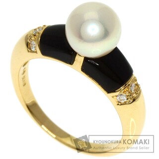 タサキ(TASAKI)のTASAKI アコヤパール ダイヤモンド オニキス リング・指輪 K18YG レディース(リング(指輪))