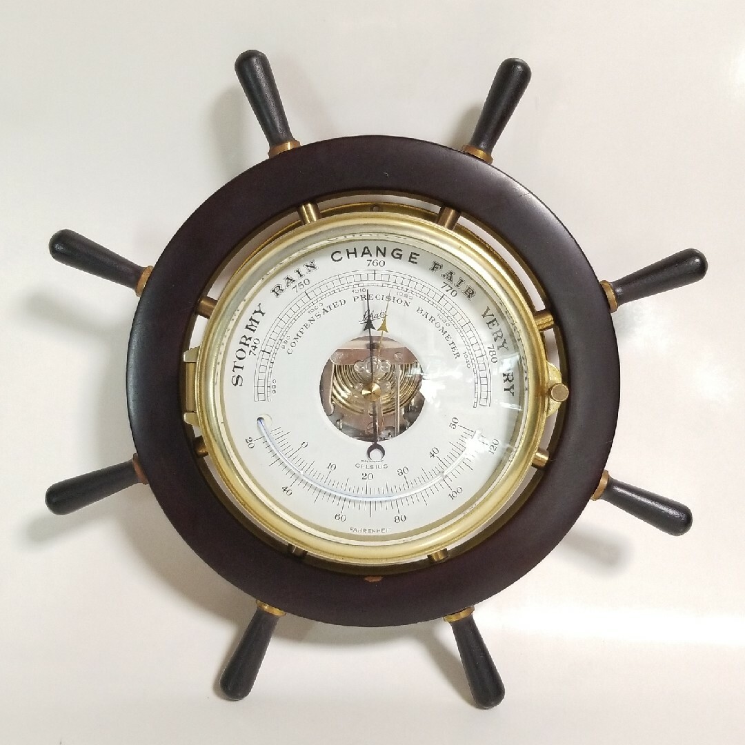 希少 fchaty 船舶用 気圧計 バロメーター ビンテージ 温度計 ドイツ製のサムネイル