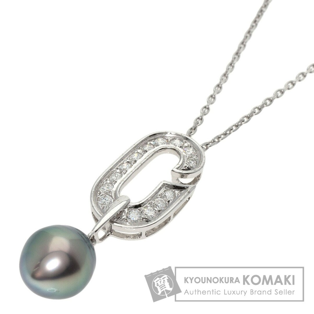 MIKIMOTO 南洋ブラックパール 真珠 ダイヤモンド ネックレス K14WG レディース