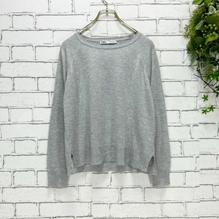 ザラ(ZARA)のE704【ZARA/ザラ】ハイゲージニット/カットソー（M相当）レーヨン　グレー(ニット/セーター)