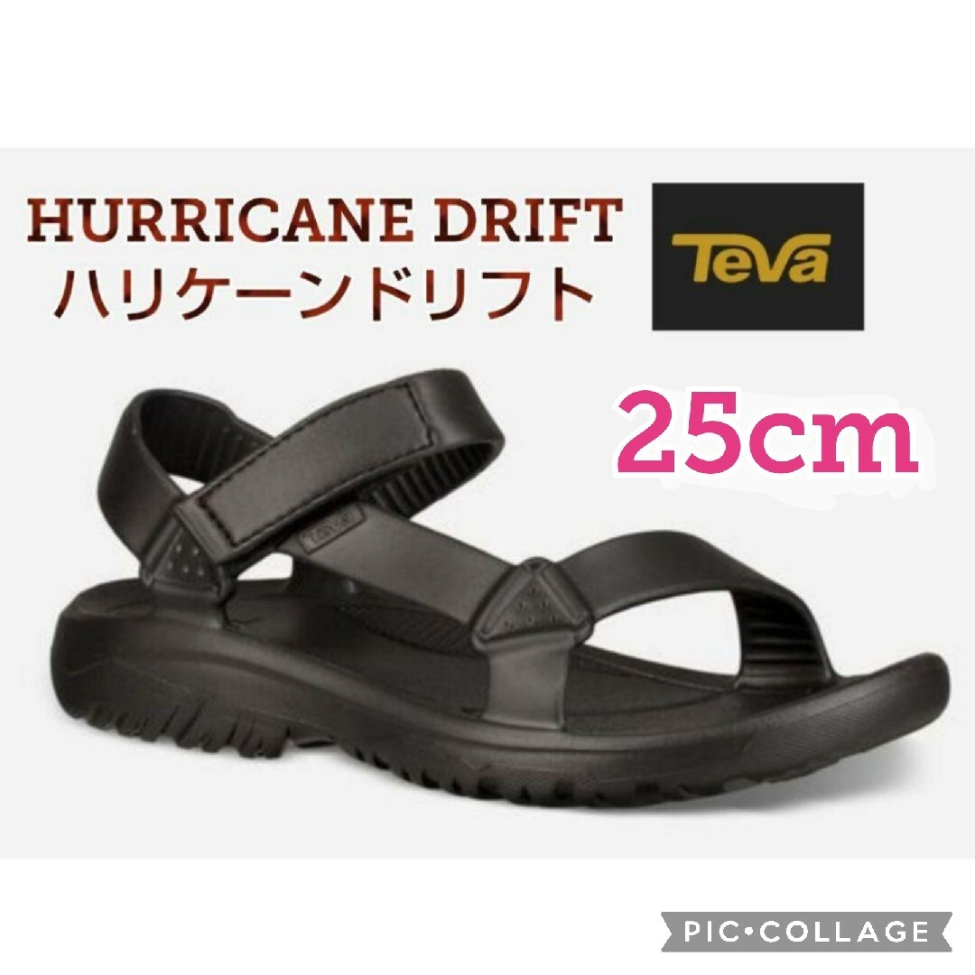 ■人気の黒■新品【Teva ／テバ】ハリケーンドリフト、25cm、サンダル、黒