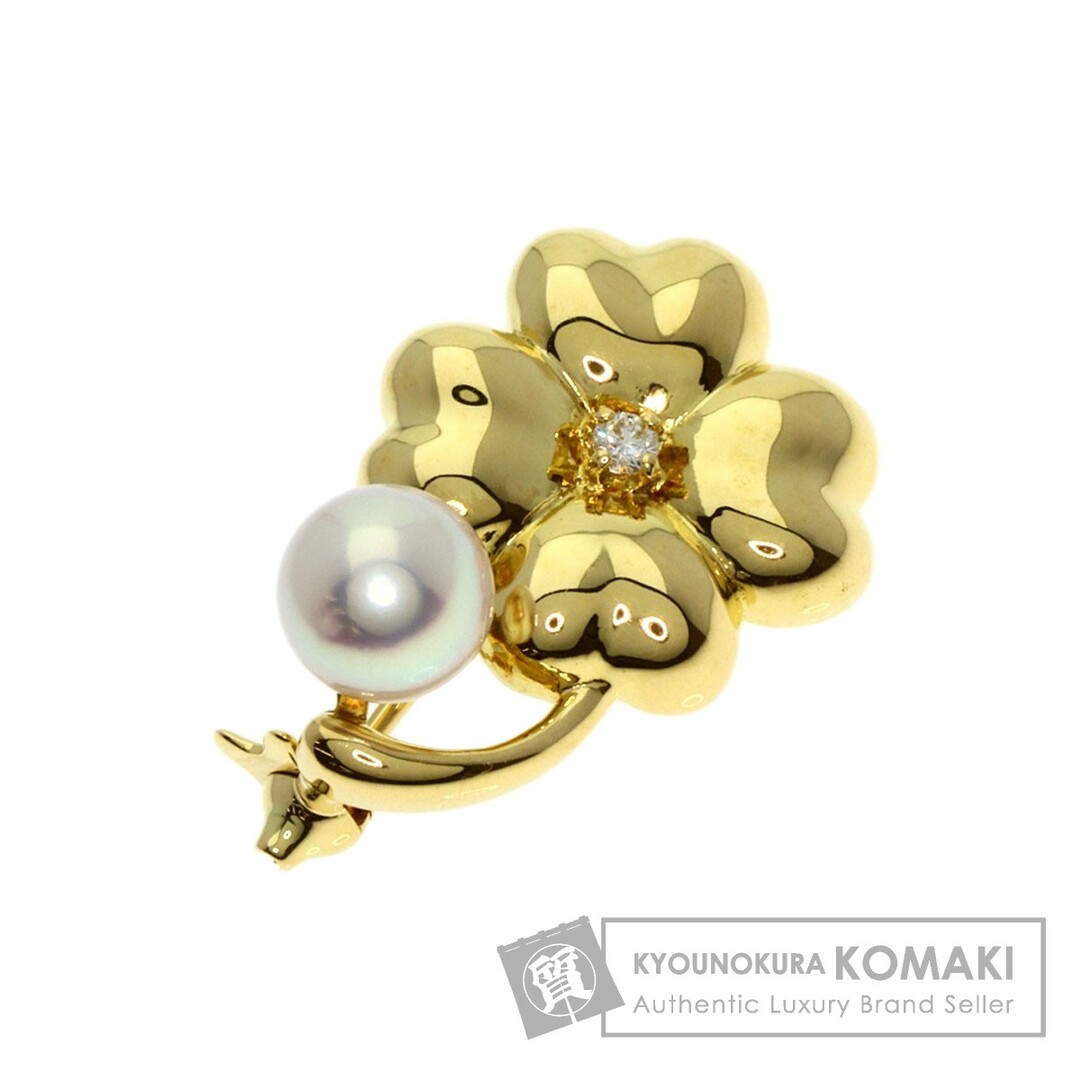 MIKIMOTO アコヤパール 真珠 ダイヤモンド ブローチ K18YG レディース ...