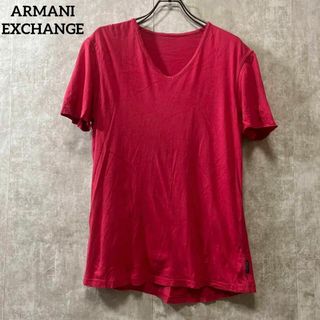 アルマーニエクスチェンジ(ARMANI EXCHANGE)のA|Xアルマーニ エクスチェンジ　Ｖネック　無地Tシャツ　半袖　ピンク　訳あり(Tシャツ/カットソー(半袖/袖なし))