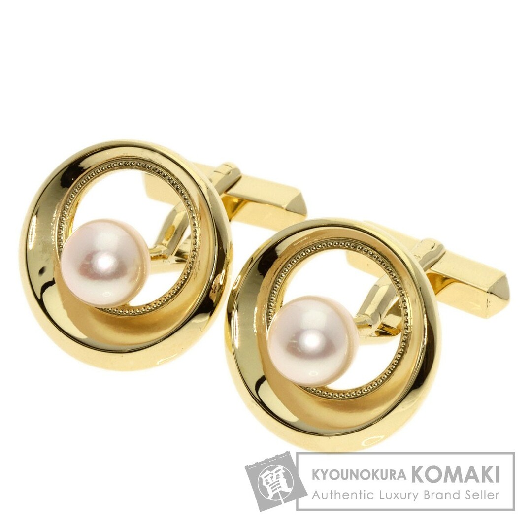 MIKIMOTO アコヤパール 真珠 カフス K14YG メンズ