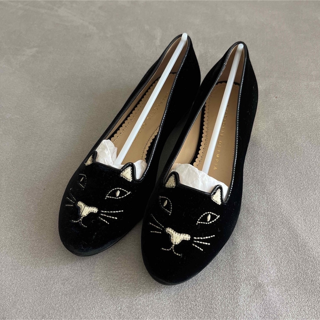 Charlotte Olympia キティフラットシューズ 黒 38