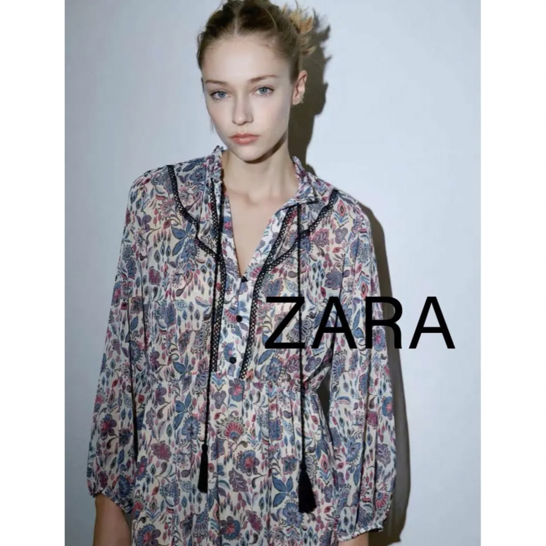 ZARA(ザラ)の★美品★ZARA 花柄ワンピース レディースのワンピース(ロングワンピース/マキシワンピース)の商品写真