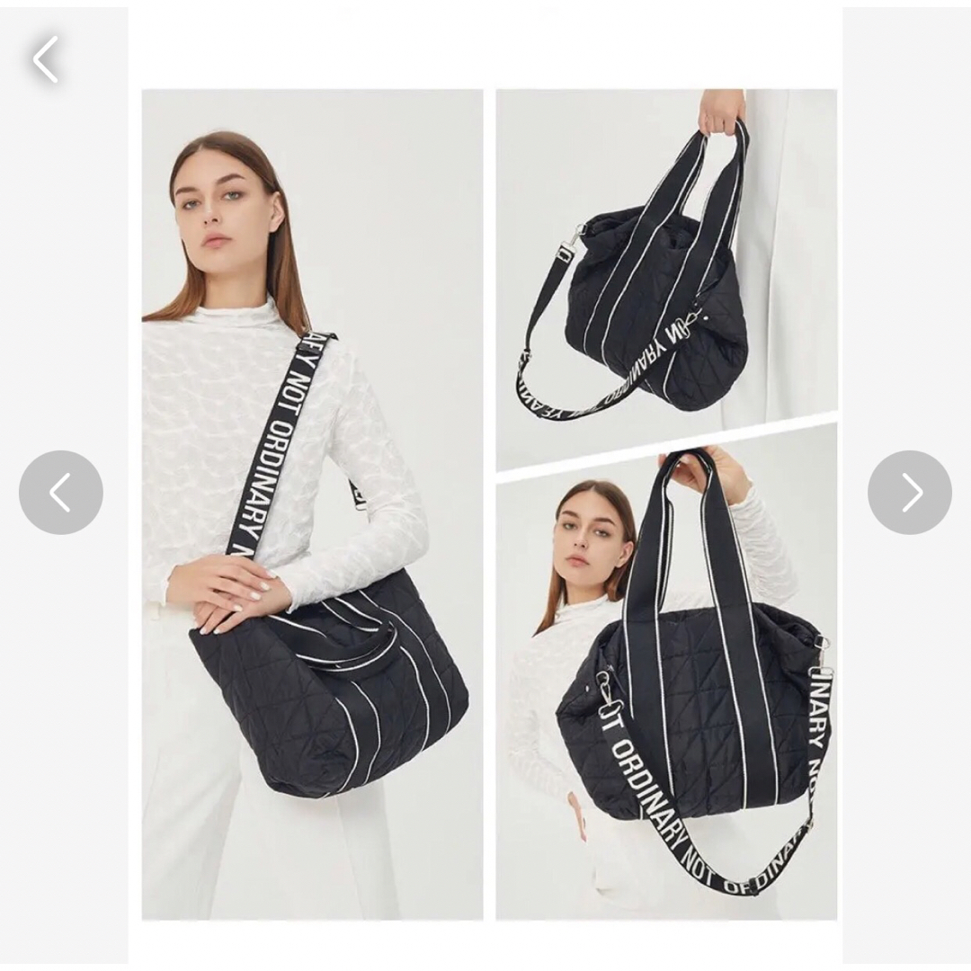 ❤️新品未使用❤️ ZARA ナイロン 大型 トートバッグ ショルダー 黒 レディースのバッグ(トートバッグ)の商品写真