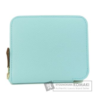 エルメス(Hermes)のHERMES アザップシルクインコンパクト ブルー シルバー金具 二つ折り財布（小銭入れあり） エプソン レディース(財布)