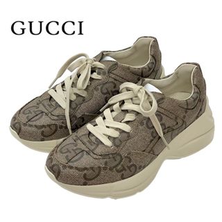 グッチ(Gucci)のグッチ GUCCI ライトン スニーカー レザー ベージュ 未使用 マキシGG(スニーカー)