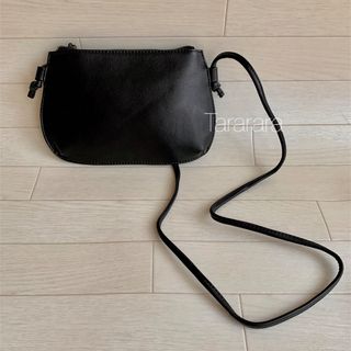 ●leather Simpleショルダー バック BLACK●本革(ショルダーバッグ)