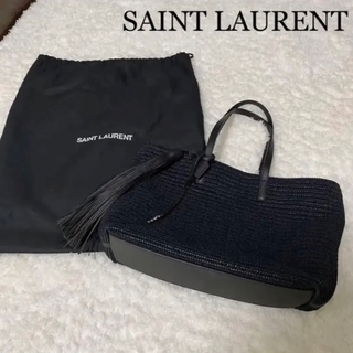 サンローラン(Saint Laurent)の✨極美品✨サンローラン　SAINT LAURENT トートバッグ　ネイビー　A4(トートバッグ)