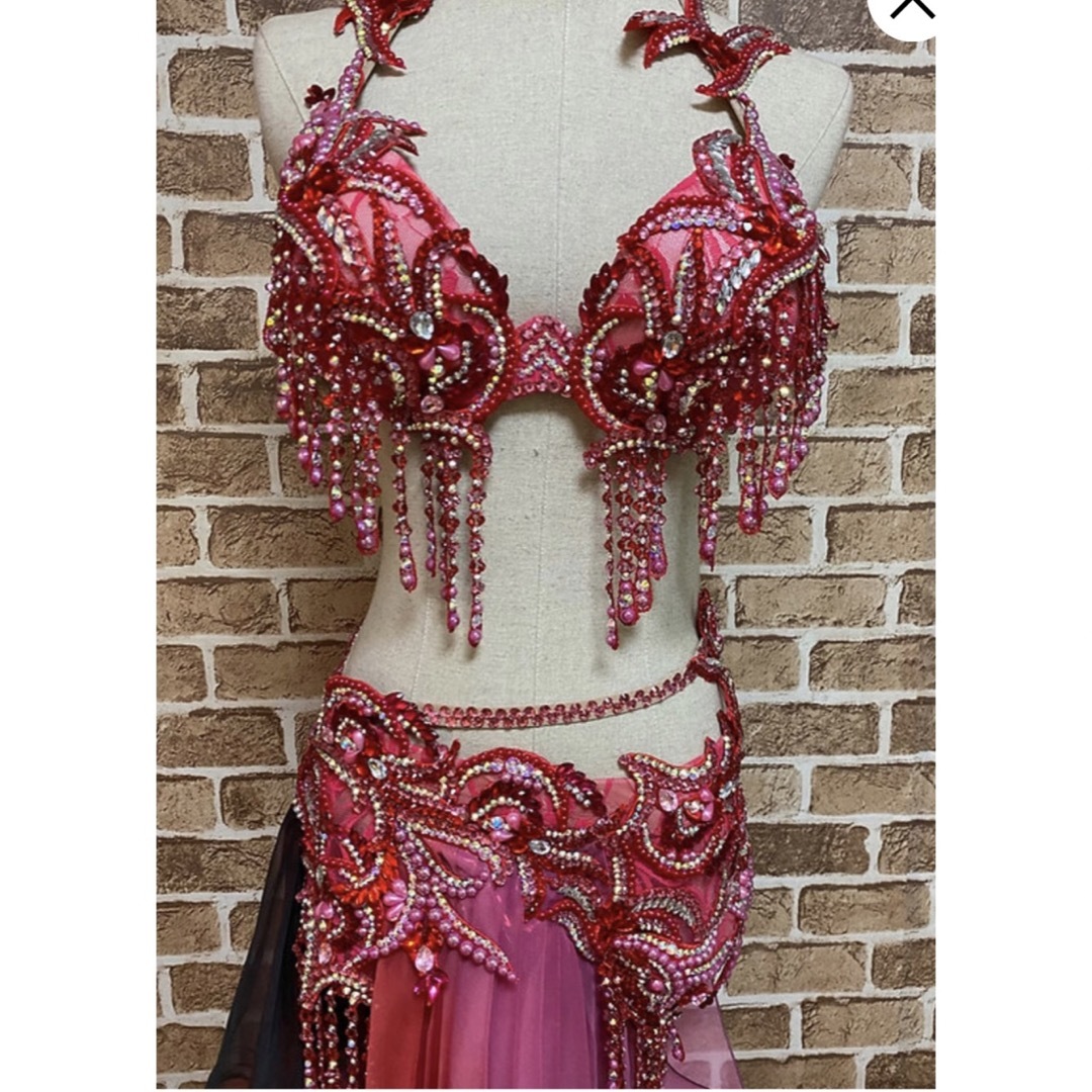 Irina新品‼︎ベリーダンス衣装コスチューム赤ピンクイリナhalla