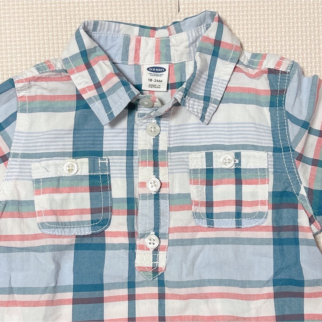 Old Navy(オールドネイビー)のOLD NAVY ブラウス　子供服　キッズ　サイズ90 チェックシャツ キッズ/ベビー/マタニティのキッズ服女の子用(90cm~)(ブラウス)の商品写真