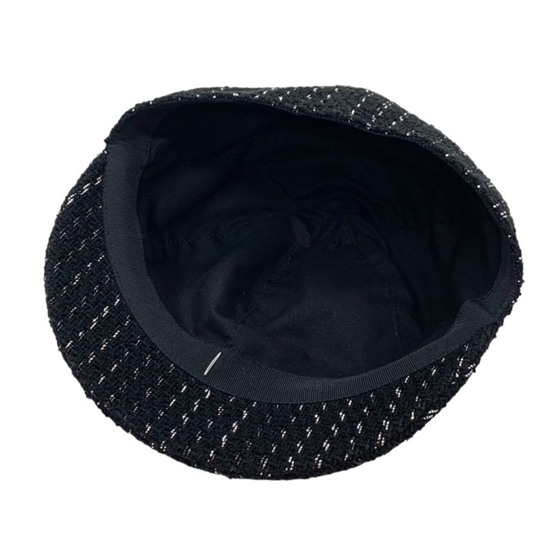 CHANEL(シャネル)のシャネル CHANEL キャスケット ブラック 黒 ココマーク ツイード レディースの帽子(キャスケット)の商品写真