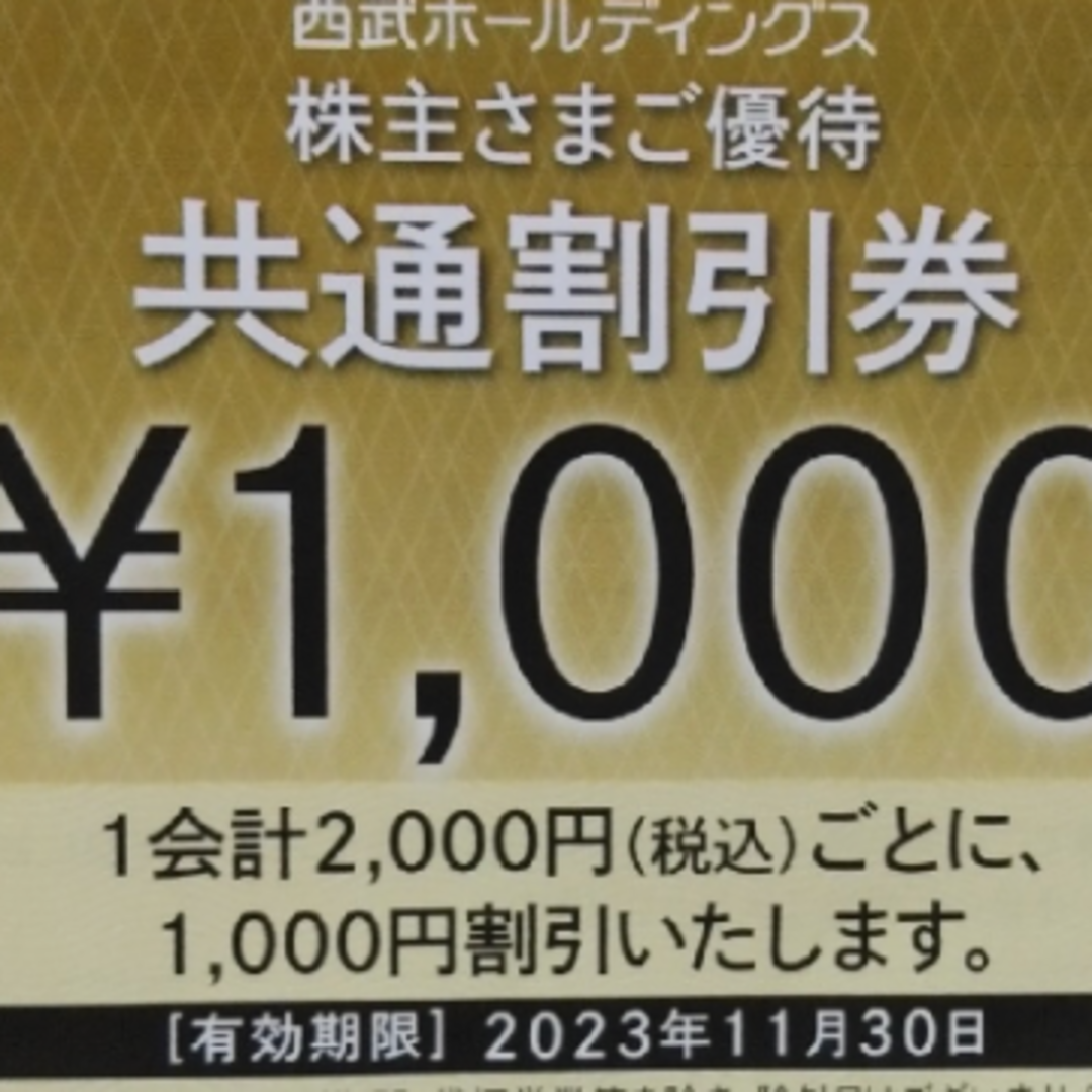 西武ホールディングス　共通割引券　9枚　9000円分2023年11月末