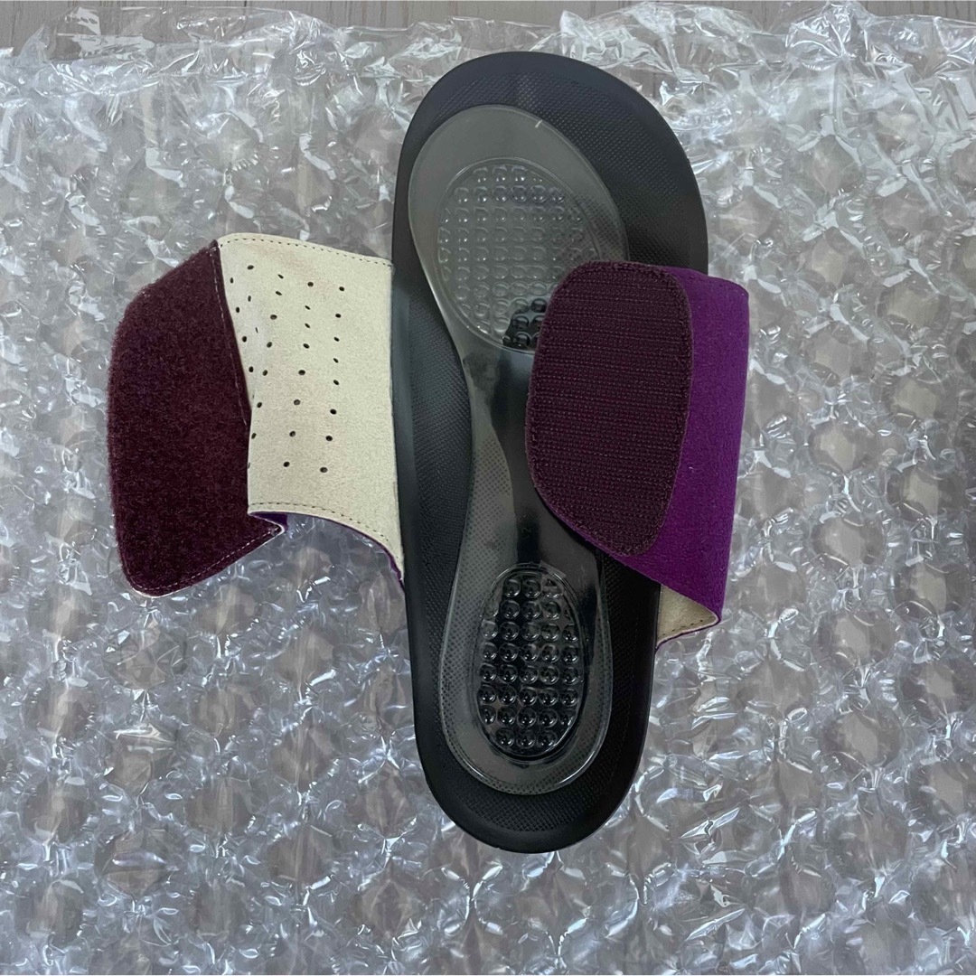室内履き用サンダル☆ ブラック×ダークパープル レディースの靴/シューズ(サンダル)の商品写真