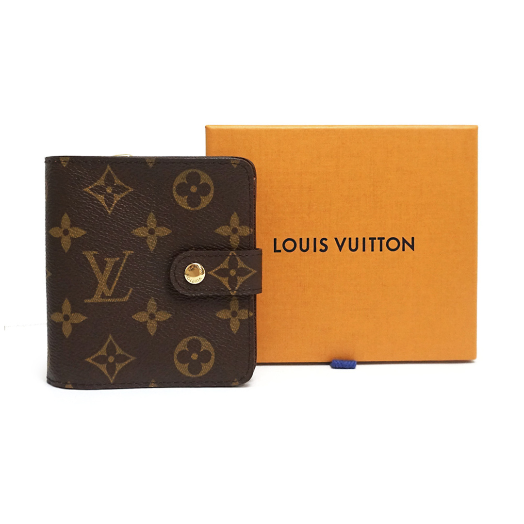 LOUIS VUITTON ルイ ヴィトン コンパクトジップ 二つ折り財布 モノグラム ブラウン 茶 ゴールド金具 M61667 箱付 LOUIS  VUITTON（新品・未使用品）の通販 by ブランドシティ｜ルイヴィトンならラクマ