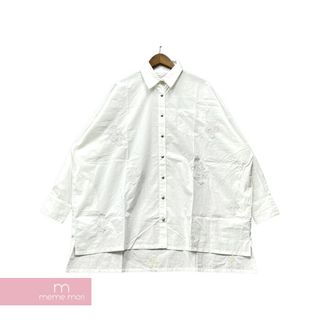 クロムハーツ(Chrome Hearts)のCHROME HEARTS Mahal Kita Shirt クロムハーツ マハルキタシャツ Y NOT レザークロスパッチ クロスボールボタン オーバーサイズ ホワイト サイズS【230805】【新古品】【me04】(シャツ)