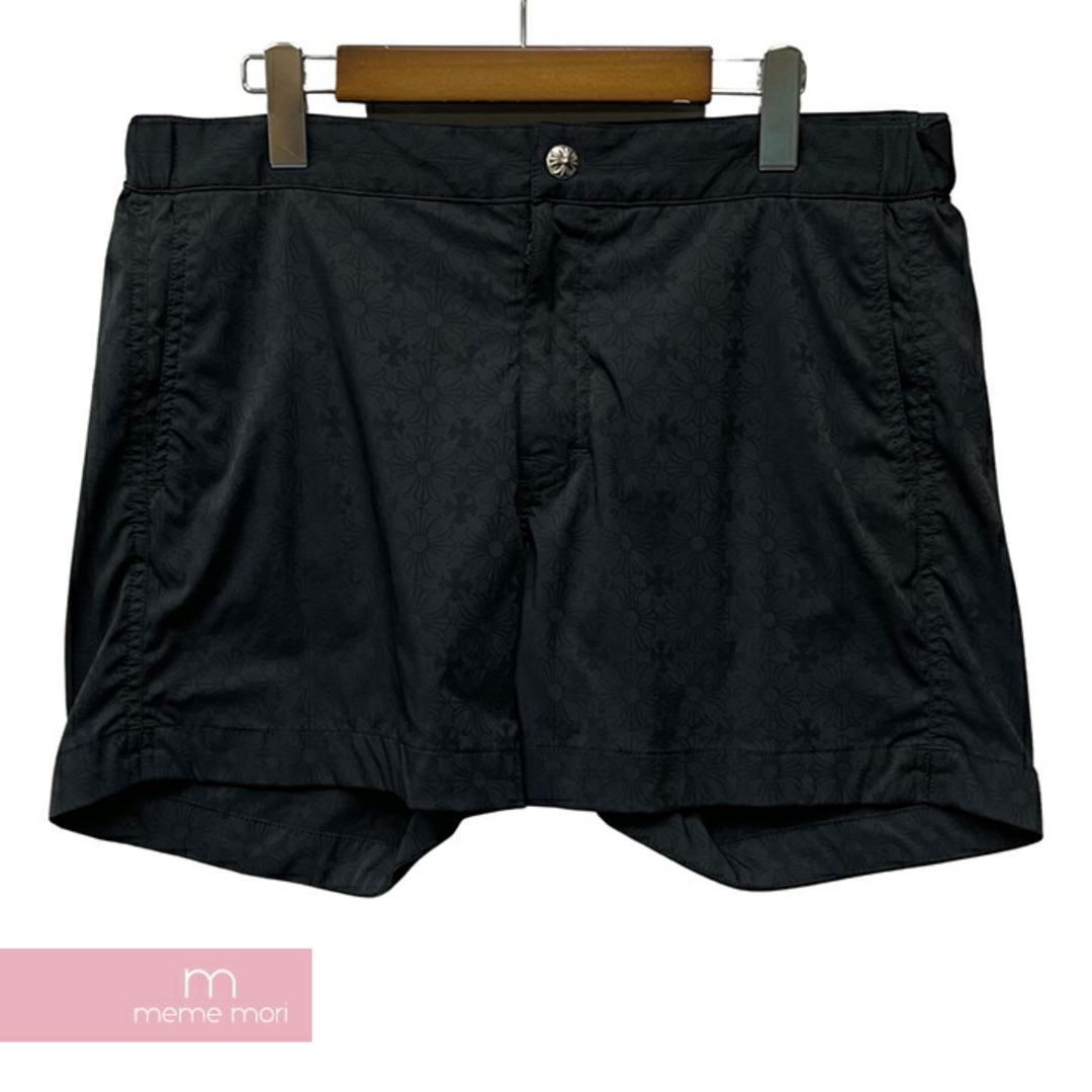 CHROME HEARTS Swim Shorts クロムハーツ スイムショーツ ナイロンショートパンツ ハーフパンツ クロスボールボタン ダガージップ 総柄ロゴ CHプラス ブラック サイズ32【230805】【新古品】【me04】