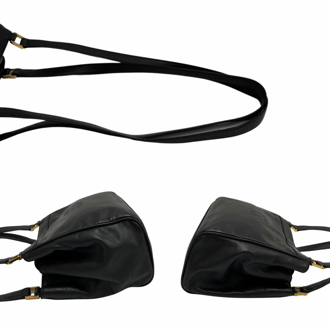 極 美品 LOEWE ロエベ ヴィンテージ アナグラム ロゴ 型押し ナッパ