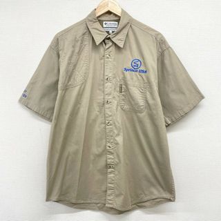 コロンビア(Columbia)のUS古着 コロンビア Columbia ハンティングシャツ 半袖 Sprinco USA 刺繍 AM7280 サイズ：メンズ M ベージュ【中古】(シャツ)