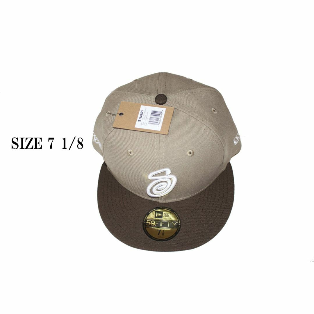 メンズSTUSSY CURLY S NEW ERA KHAKI/BRWON 7 1/8