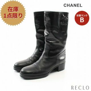 シャネル(CHANEL)のココマーク ブーツ レザー エナメルレザー ブラック(ブーツ)