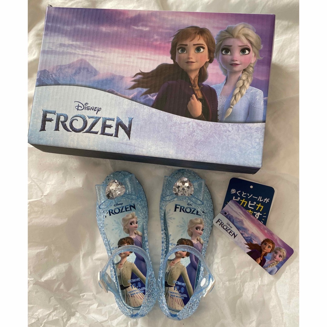 Disney(ディズニー)の美品　光る　ディズニー『アナと雪の女王』サンダル キッズ/ベビー/マタニティのキッズ靴/シューズ(15cm~)(サンダル)の商品写真