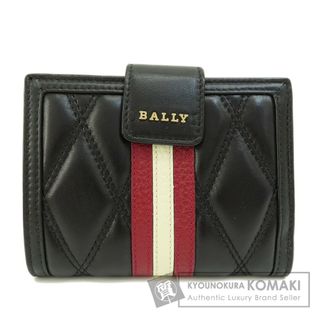 未使用】BALLY 折り財布 札入れ レザー ロゴプレート ブラック 箱付き-