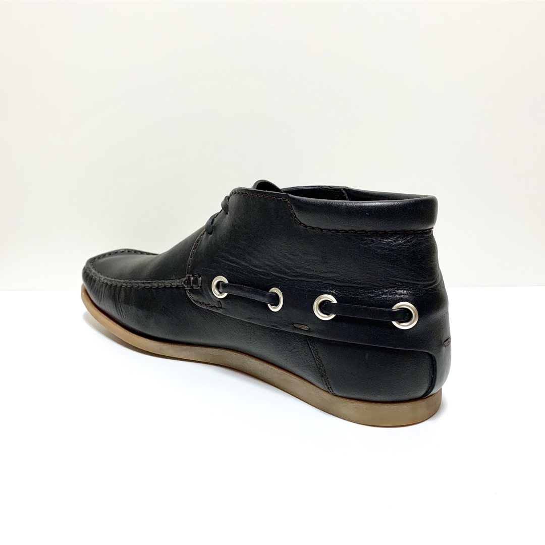 ☆良品 グッチ GUCCI デッキソール レザー チャッカブーツ 黒 イタリア製-