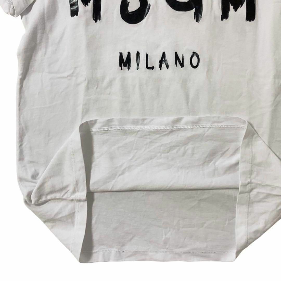 MSGM(エムエスジイエム)のMSGM MILANO Tシャツ　白　ホワイト　ロゴ　半袖　イタリア製 レディースのトップス(Tシャツ(半袖/袖なし))の商品写真