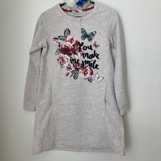 エイチアンドエム(H&M)のキッズ　120㎝　H＆M　エイチアンドエム　ワンピース　長袖　グレー　花柄(ワンピース)