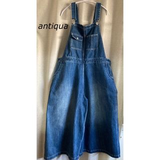 アンティカ(antiqua)のantiqua アンティカ ワイドサロペット デニム サロペットパンツ(サロペット/オーバーオール)