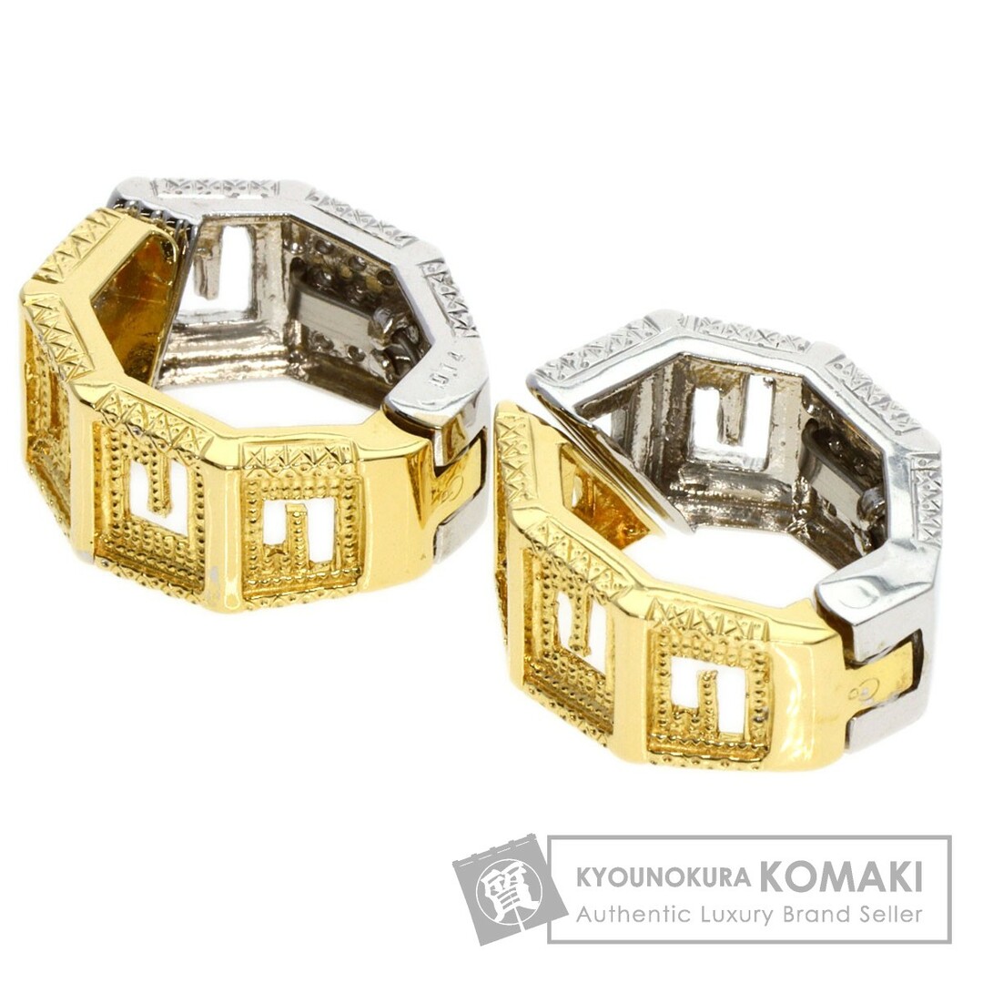 SELECT JEWELRY ダイヤモンド コンビ リバーシブル イヤリング K18YG K18WG レディース